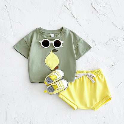 Fruit Print T-shirt and Short Outfit