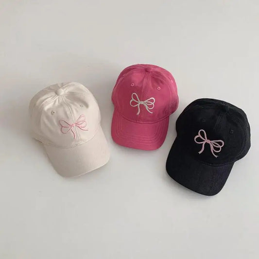 Mom Toddler Embroidery Bow Baseball Cap