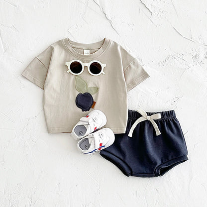 Fruit Print T-shirt and Short Outfit