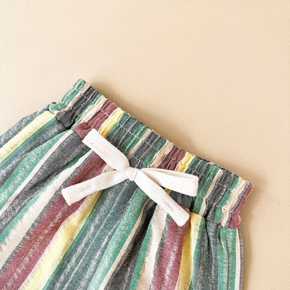 Short-sleeved T-Shirt Striped Short Outfit