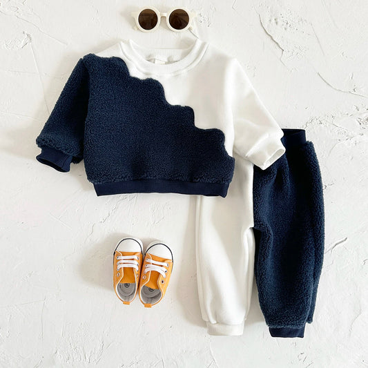 Two tone Sweatshirt and Pant Set