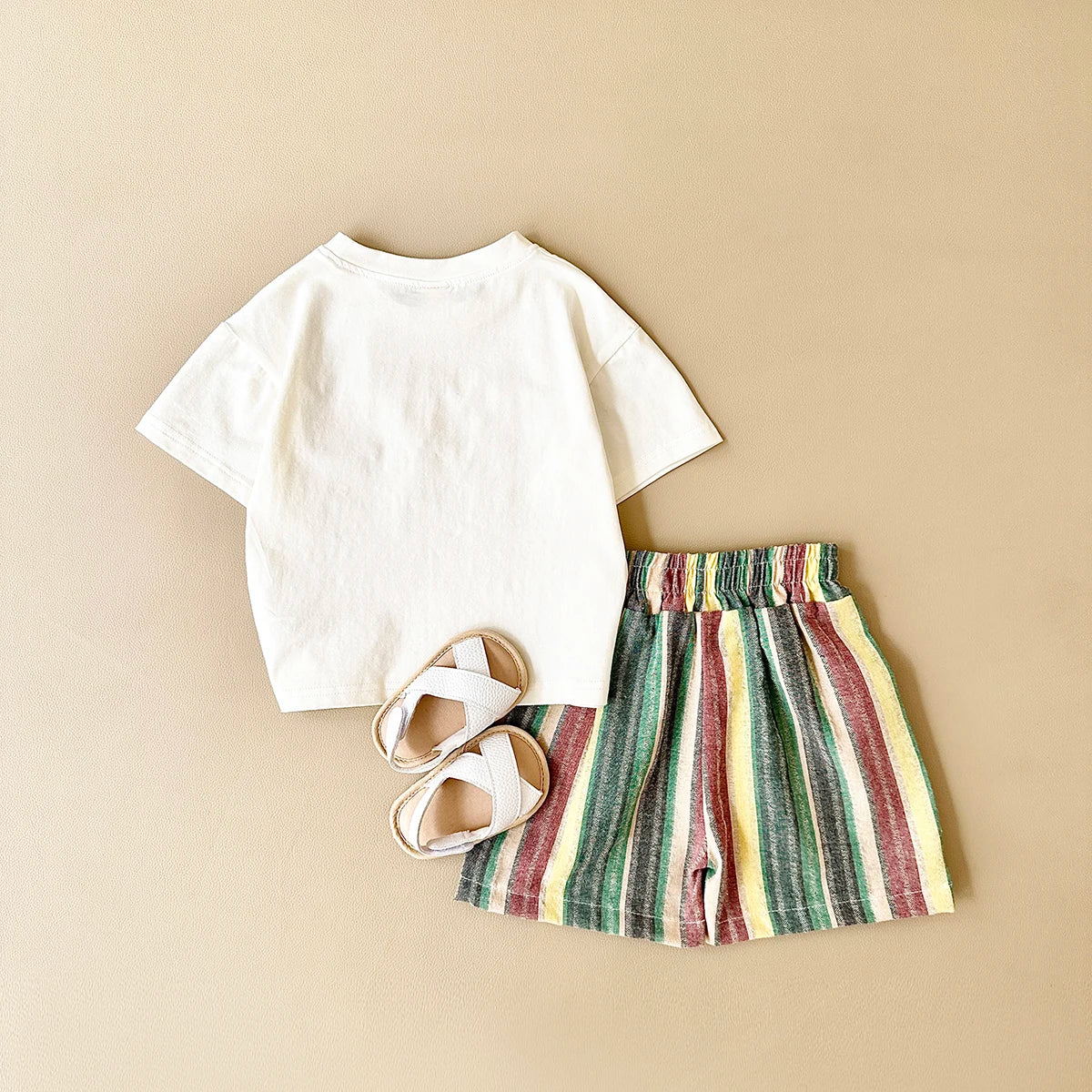 Short-sleeved T-Shirt Striped Short Outfit