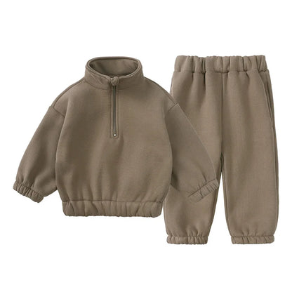 Fleece Lining Turtleneck Set