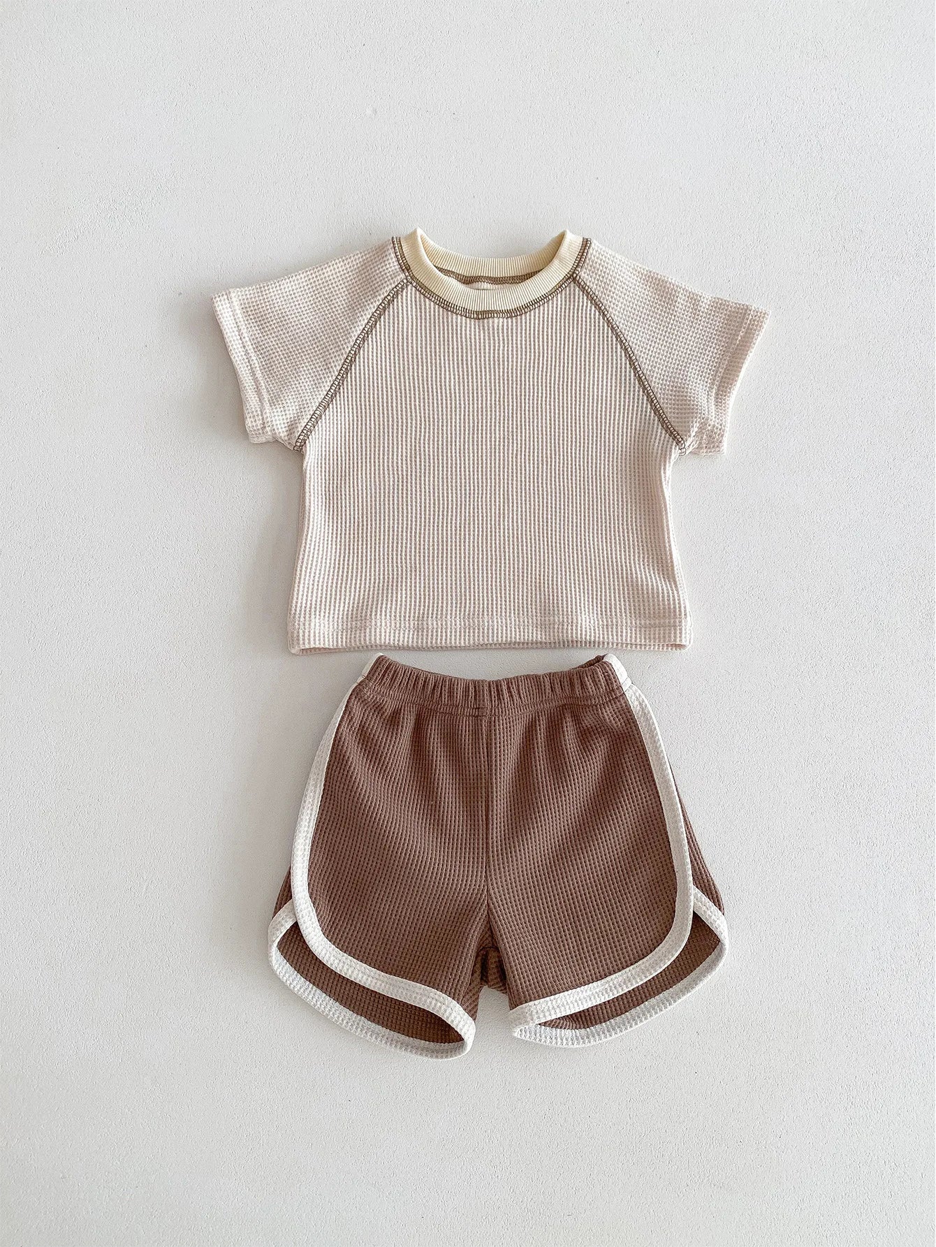 Waffle Tee And Shorts Set