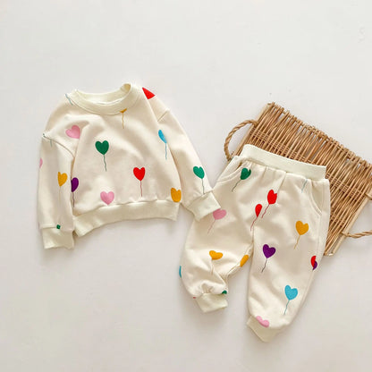 Heart Balloon Sweatshirt Set