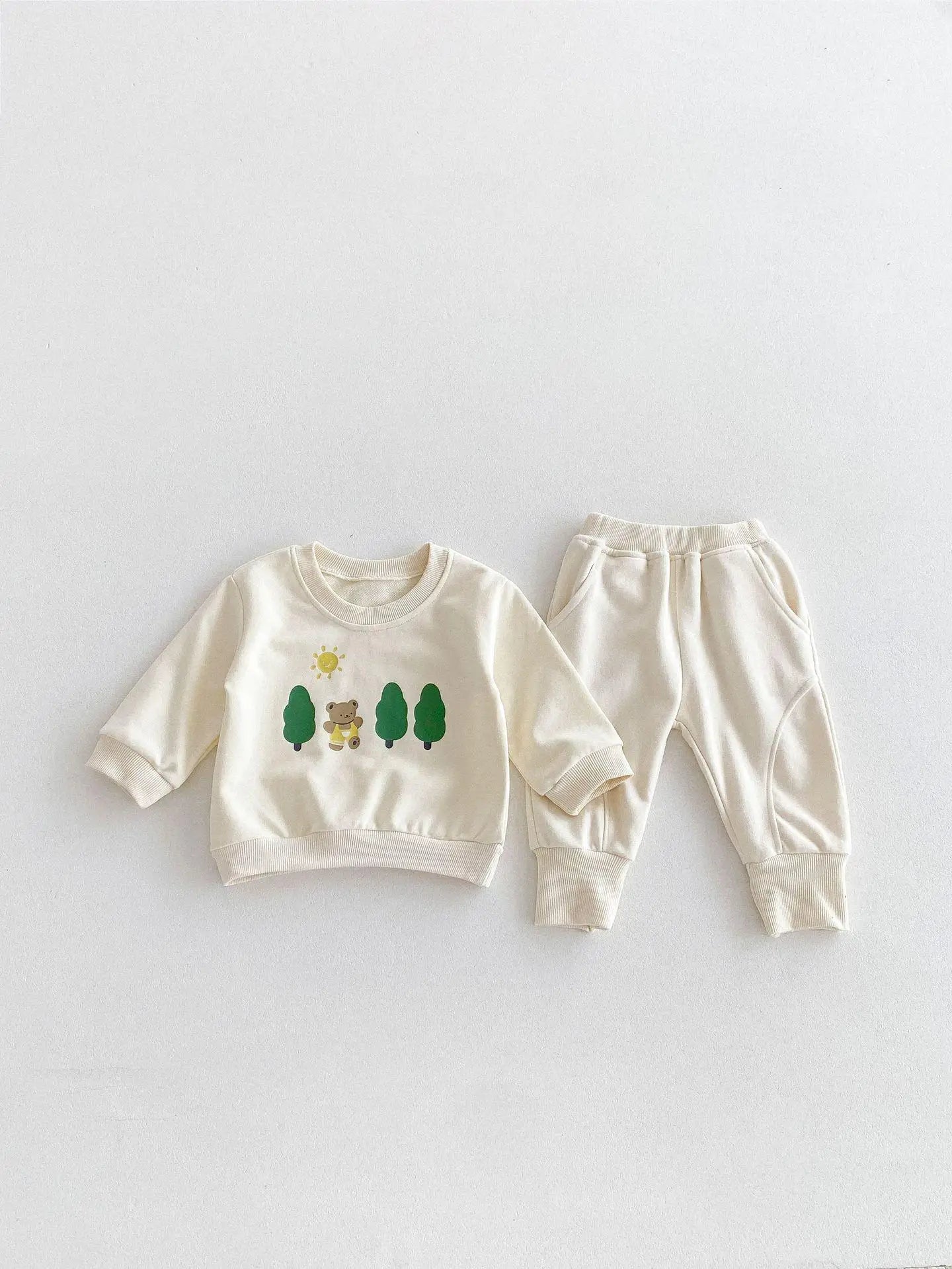 Cartoon Bear Top and Pant Set