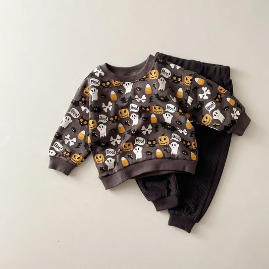 BOO Sweatshirt and Corduroy Pant Set