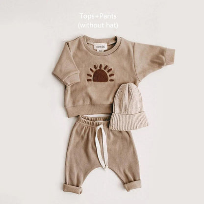 Sun Rainbow Embroidery Long Sleeve Set