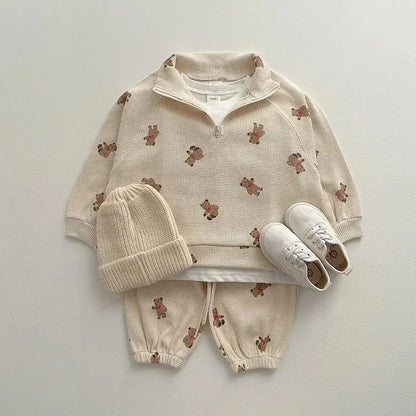 Bear Print Casual Set