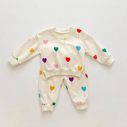 Heart Balloon Sweatshirt Set