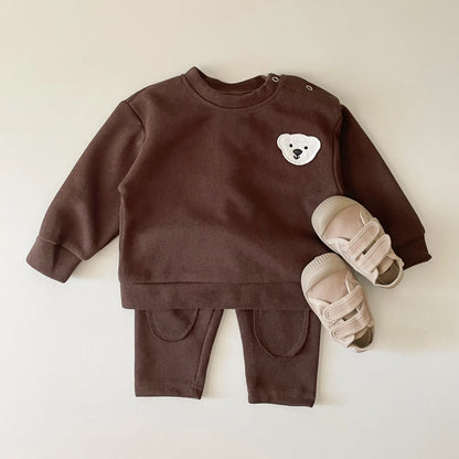 Knee Patch Sweatshirt Pant Set