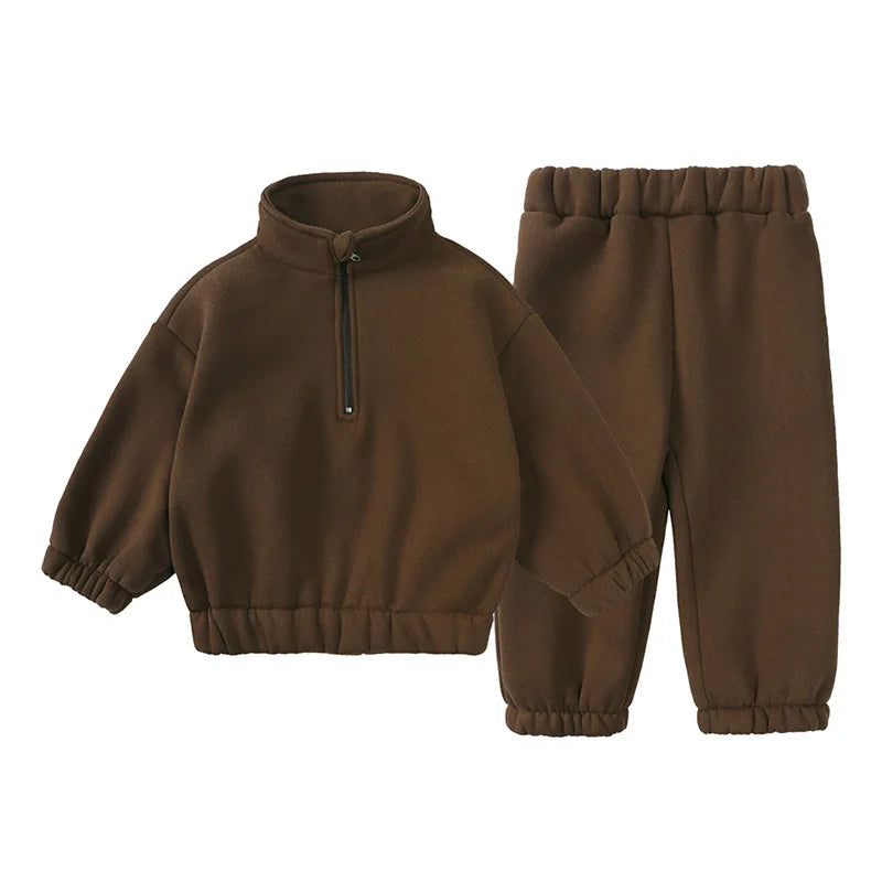 Fleece Lining Turtleneck Set