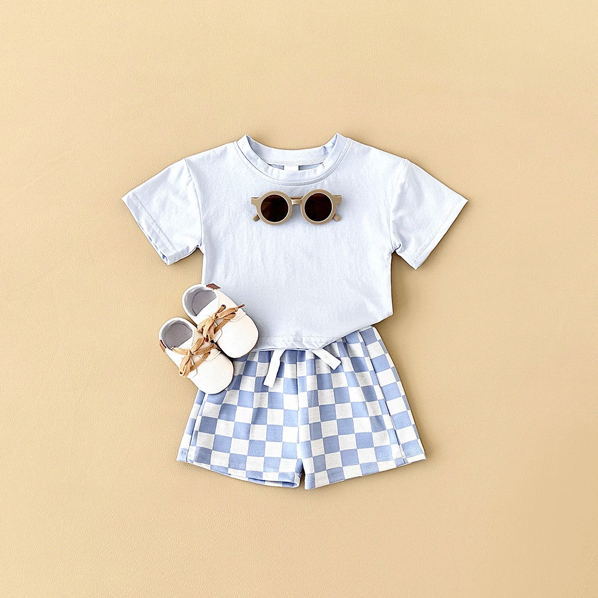 Tee and Plaid Short Set