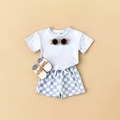 Tee and Plaid Short Set