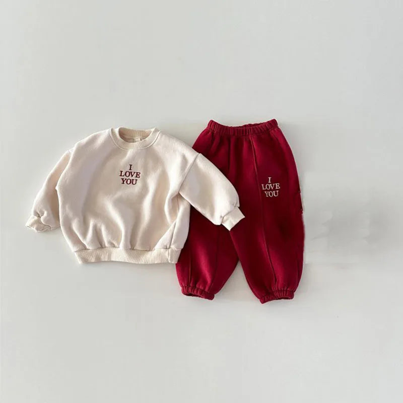 I Love You Sweatshirt Set