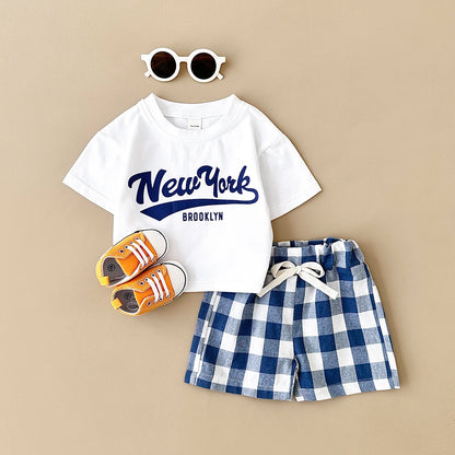 NEW YORK Print T-shirt and Short Set