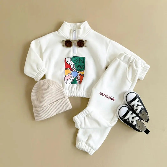 Half-Zip Fleece Sweatsuit Set