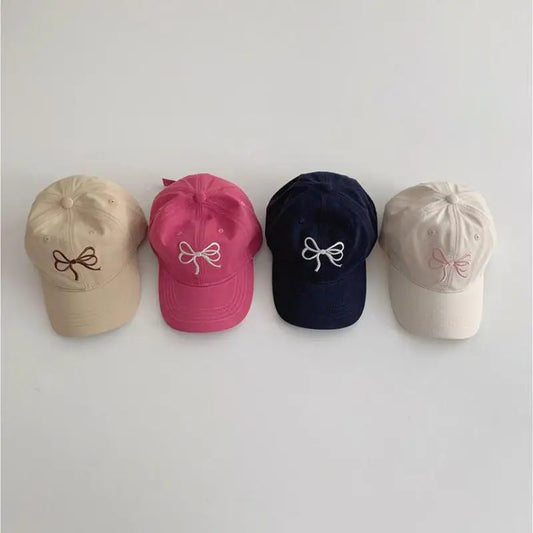 Mom Toddler Embroidery Bow Baseball Cap