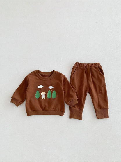 Cartoon Bear Top and Pant Set